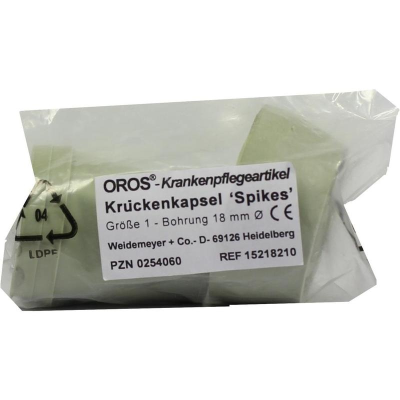 KRÜCKENKAPSEL 18 mm m.Spikes grau